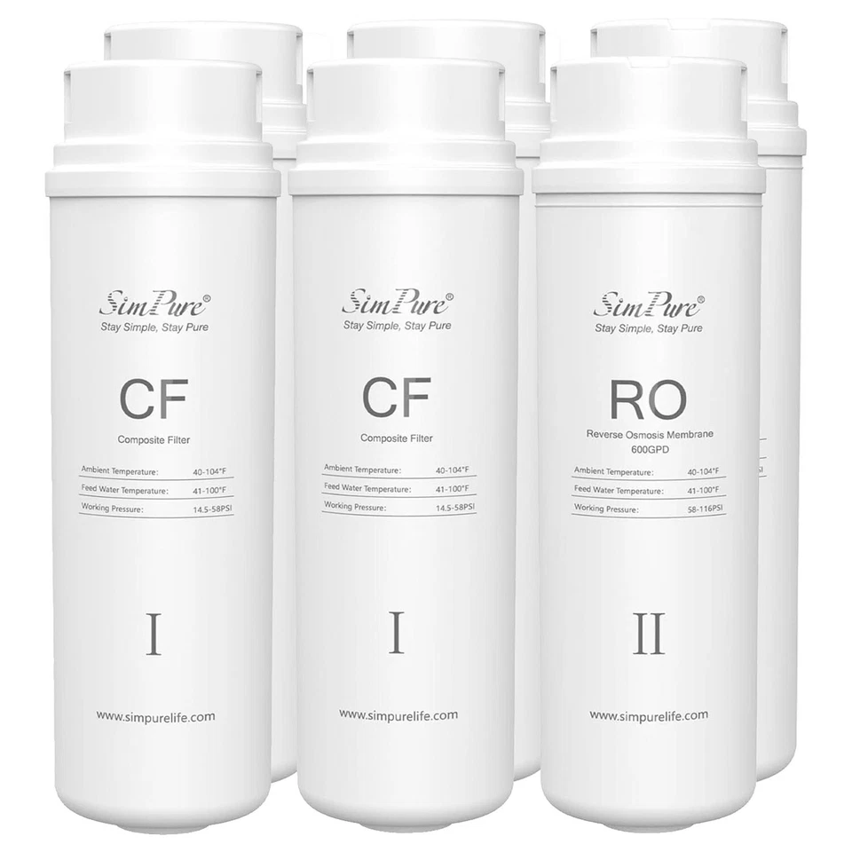 SimPure Q3-600 Reverse Osmosis CF+600GPD RO Water Filter Replacement 2-Year Set - Image 1 of 4