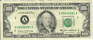 1985 100$ FRN - Small portrait - KDO/JAB A28935381A - #15281 - Picture 1 of 2