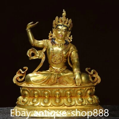 Antiguo Nepal Púrpura Bronce Dorado 7 Ojos Blanco Tara Espíritu de Compasión Estatua de Buda Foto 1 de 4