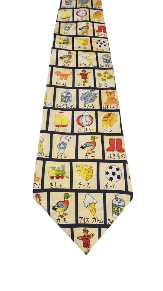 Corbata de seda multicolor para oficina de negocios artefactos de museo Queso do Pato para hombre Foto 1 de 4