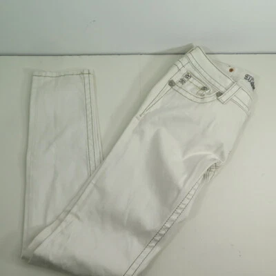 Miss Me Women's White Bling Pockets Skinny Stretch Low Rise Denim Pants Size 28 - Image 1 of 4