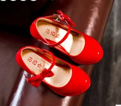 Nuevos Zapatos de Cuero para Niñas Otoño Pajarita Sandalias Zapatos Tacones Altos Sandalias para Niñas Foto 1 de 4