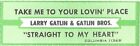 Jukebox Title Strip - Larry Gatlin & Bros: "Take Me To Your Lovin' Place"