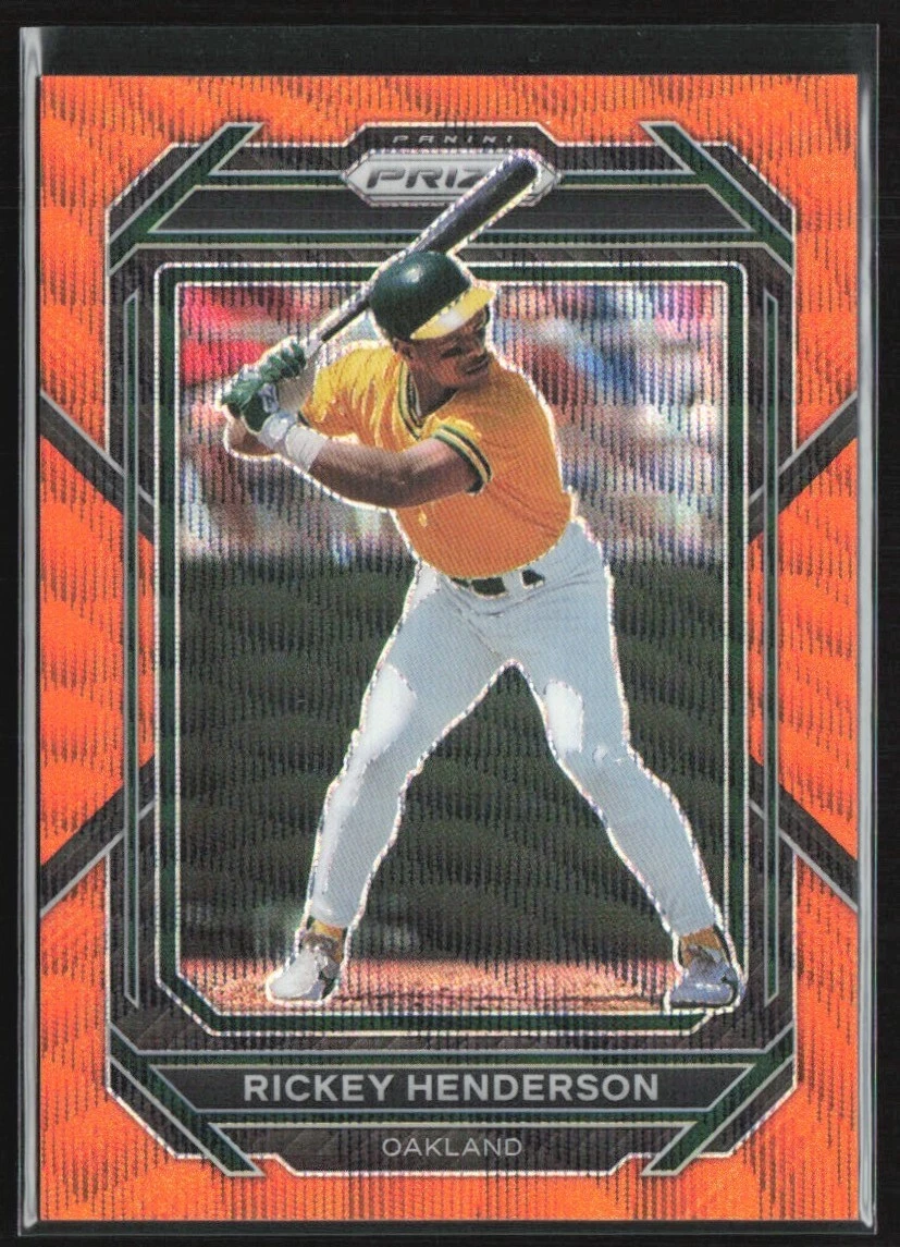 Rickey Henderson 2023 Panini Prizm Orange Wave /50 #234 Oakland Athletics