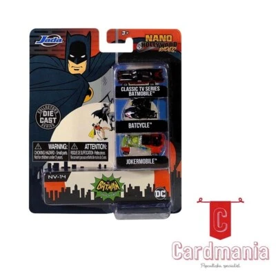 Batman ('66) Batmobile, Batcycle & Jokermobile Nano 1.5” Die-Cast Vehicle 3-Pack - image 1 of 2