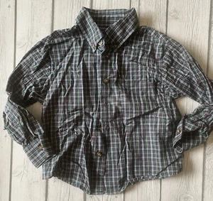 Arrow Boys Size 5 Green Red Plaid Button Down Long Sleeve Shirt - Picture 1 of 3