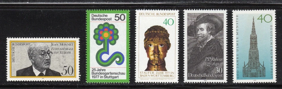 Germany 1977 SC# 1244 - 1251 - Five Different Stamps - M-NH Lot # 66 - Image 1 of 1