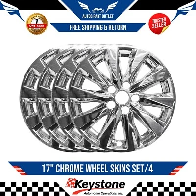 New 17" Chrome Wheel Skins SET/4 For 2018-2020 Toyota Camry LE - Image 1 of 2