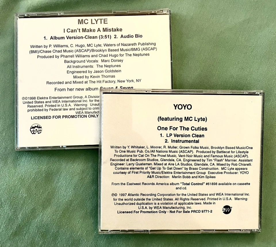 MC Lyte PROMO CD LOT I Can't Make a Mistake – One For The Cuties - Bild 1 von 1