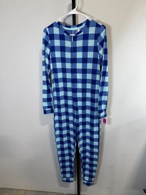 NWT So Intimates Juniors Womens Lightweight Blue Plaid One Piece Sleepwear Sz S - Image 1 of 4