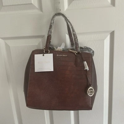 Ellen Tracy Croco Double Handle Satchel - Изображение 1 из 4