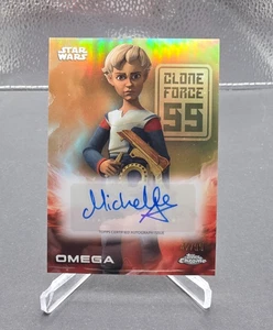 2025 Topps Chrome Star Wars Michelle Ang as Omega Green Refractor Auto 42/99 - Picture 1 of 2