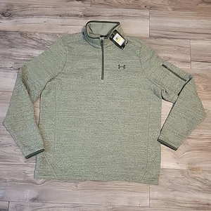 Under Armour Specialist 1/4 Zip Pullover Mens Medium Green Long Sleeve NEW  - Picture 1 of 9