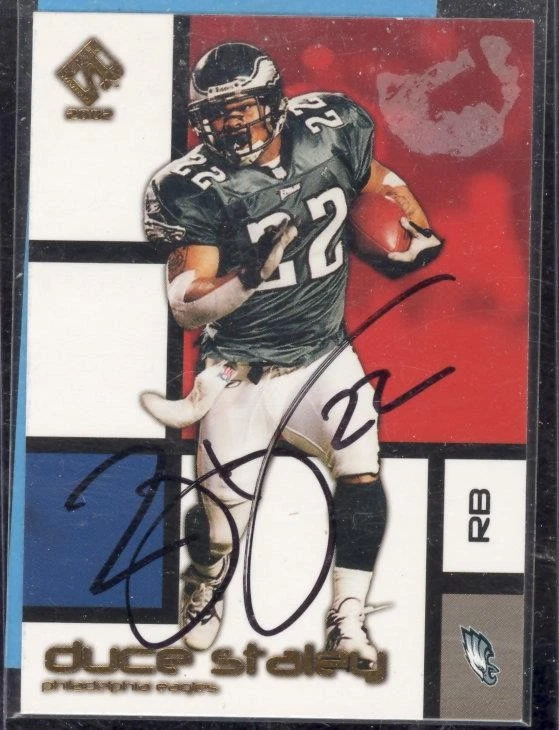 DUCE STALEY EAGLES ПОДПИСАННЫЙ АВТОГРАФ 2002 ЧАСТНЫЙ ЗАПАС #74 КАРТА СЕРТИФИКАТ ПОДЛИННОСТИ - Изображение 1 из 1