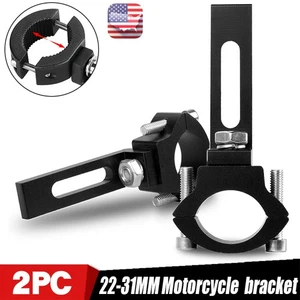 2X Motorcycle Mount Bracket Clamp Holder Extension 22mm-31mm Spot Fog Headlight - Picture 1 of 10