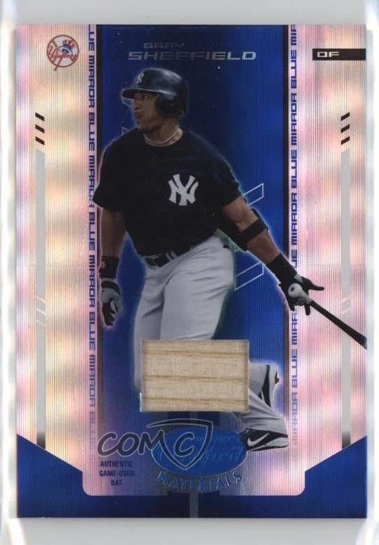 2004 Leaf Certified Materials Blue Mirror Bat /100 Gary Sheffield #67 - Image 1 of 2