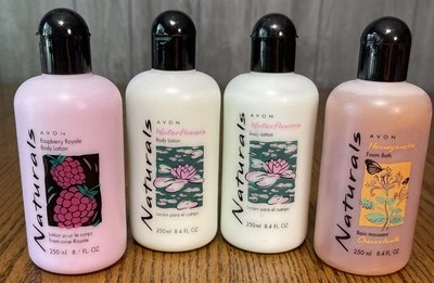 Avon Naturals Moisturizing Body Lotion & Foam Bath 8.4oz 250ml Lot of 4 NOS - Image 1 of 4