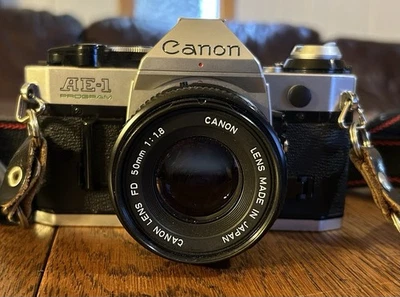 CANON Camera AE-1 Program-FD 50mm 1:1.8 Lens  #4284165 - Image 1 of 4