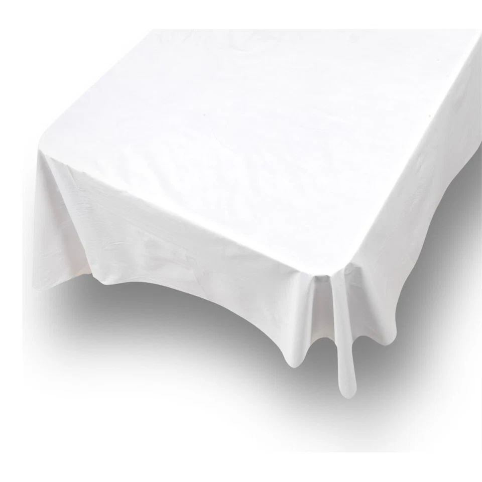 Solid color vinyl tablecloth with polyester flannel backing, size 52"x90" - Image 1 of 1