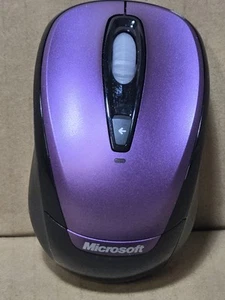 Microsoft Wireless Mobile Mouse 3000 Model 1359 Black & Purple W/ USB - Picture 1 of 6