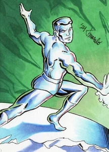 ORIGINAL Marvel vs Capcom 2 - Iceman 1/1 Hand Drawn Sketch Card comic ACEO Art - Picture 1 of 3
