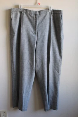 Pantalones Lands End 18 Gris Mini Pata de Gallo Cuadros Plisados Mezcla Lana Foto 1 de 4