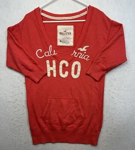 Hollister Sweatshirt Women’s Medium HCO V Neck LightweIght Pullover Jacket M - Picture 1 of 9