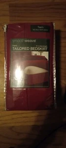 Smoothweave Bedskirt Twin Tailored 14" Drop Length 39 X 75 Inch Skirt Pleat Red - Picture 1 of 2