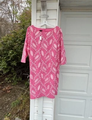 Nuevo con etiquetas Vestido Talbots Bonito Rosa Frambuesa Blanco Bordado Algodón Forrado 18W Foto 1 de 4