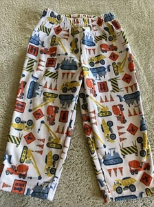 Pantalones de pijama para camión de construcción Carters para niños blanco azul naranja amarillo 2T - Imagen 1 de 7