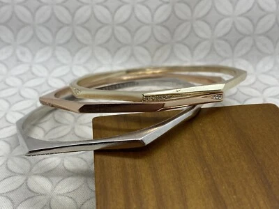 Kendra Scott Aubrey Brazalete Brazalete Conjunto de 3 Mezcla Metal Oro Rosa Tono Plata Foto 1 de 4