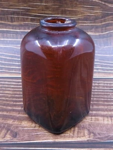 Antique 2 Dot Triple Strength Snuff Bottle Amber 4 Inch Tall Vintage - Picture 1 of 10