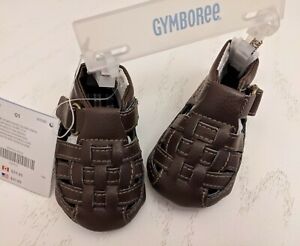 NWT Gymboree Fisherman Brown Baby Boy Crib Shoes Sandals Size 01