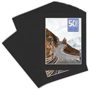 Confezione da 50, Tappetino Nero Pretagliato 11x14 per Documenti/Foto 8,5x11 Senza Acidi - Foto 1 di 5