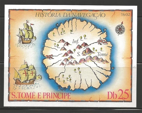 St. Thomas & Prince Island Scott #540 MNH S/S History of Navigation Cover