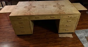 Henredon Scene Two - Burl Elm Executive Desk - Picture 1 of 8
