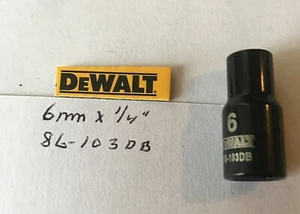 DeWalt 6mm x 1/4" Dr Black Chrome Socket - 86-103DB - 6 Pt Free USA Shipping - Picture 1 of 3