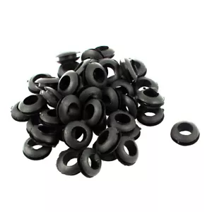 50pcs Junta Pasacables de alambre redondo eléctrico 8mm interior de caucho negro - Imagen 1 de 1