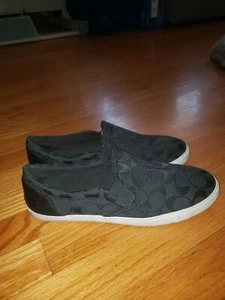 Coach Jaquard Alegra Black Slip-On Flats  Womans Size 9.5 - Picture 1 of 7