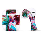 Skins Wraps compatible for Apple Airpods  Paint Mix swirls red green
