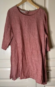 Bryn Walker Size M Tunic Top Blouse 100% Linen Red Lagenlook Artsy Relaxed - Picture 1 of 6