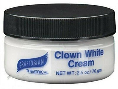 MAQUILLAJE TEATRAL GRAFTOBIAN_PINTURA FACIAL Y CORPORAL_PAYASO BLANCO CREMA 2,5 oz   Foto 1 de 4