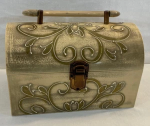 Vintage 1970 Lady London 1970 Wooden Purse Lined Interior - Picture 1 of 11