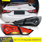 Pair Smoked Lens Led Tail Lights For 2011-2014 Hyundai Sonata Brake Rear Lamps