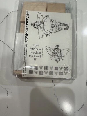 Stampin Up! Juego de 4 estampillas de goma de Raggedy Angel de 1997 para álbumes de recortes manualidades tarjetas Foto 1 de 3