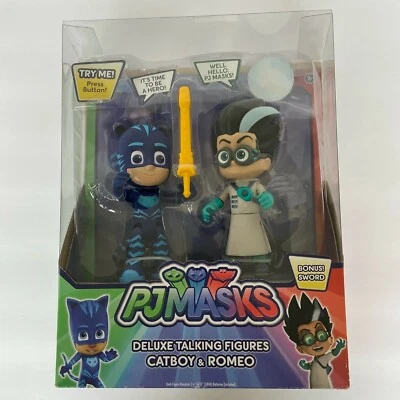 NUEVO Disney PJ Masks Catboy & Romeo Deluxe Talking Figura de Acción Paquete de 2 Foto 1 de 4