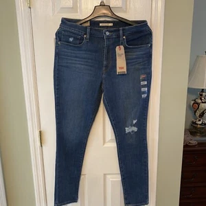 UVP $ 70 Levi's 721 Damen-Skinny-Jeans hoher Bund blau Größe 16M (33 x 30) - Bild 1 von 8