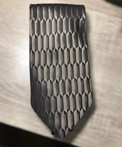 Balmain Paris Black Brown Silk Tie Geometric Lenght - 142 cm - Picture 1 of 9