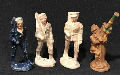 4 Vintage Lineol Sawdust & Resin World War I Toy Soldier Figures from 1930s/40s - Image 1 of 4