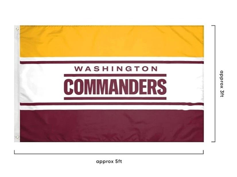 FOCO NFL Washington Commanders 3' x 5' Equipo Horizontal Fútbol Bandera Nueva Bandera Foto 1 de 4